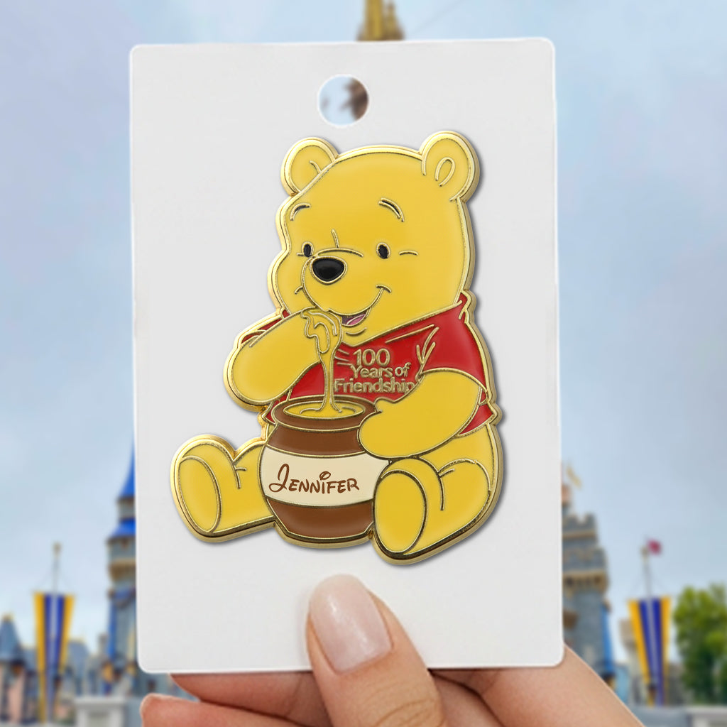 Personalized Honey Bear Enamel Pin Custom Name Gift Acrylic Enamel Pin GradoCreations