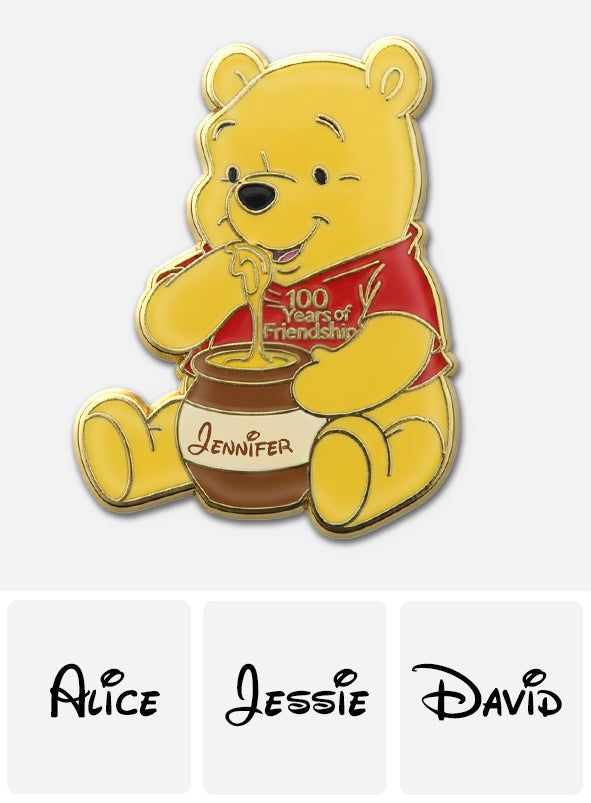 Personalized Honey Bear Enamel Pin Custom Name Gift Acrylic Enamel Pin GradoCreations