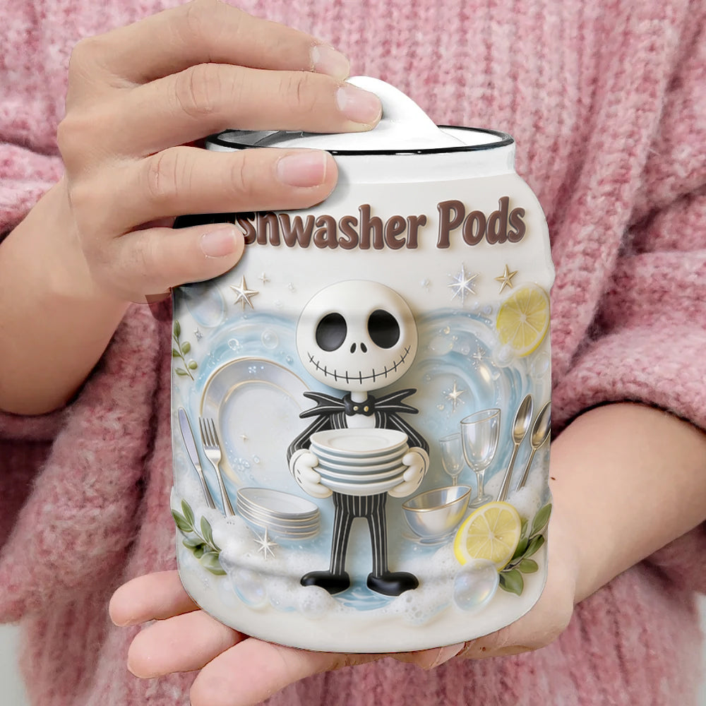 Personalized Ceramic Dishwasher Pod Container with Custom Name Cookie Jar GradoCreations