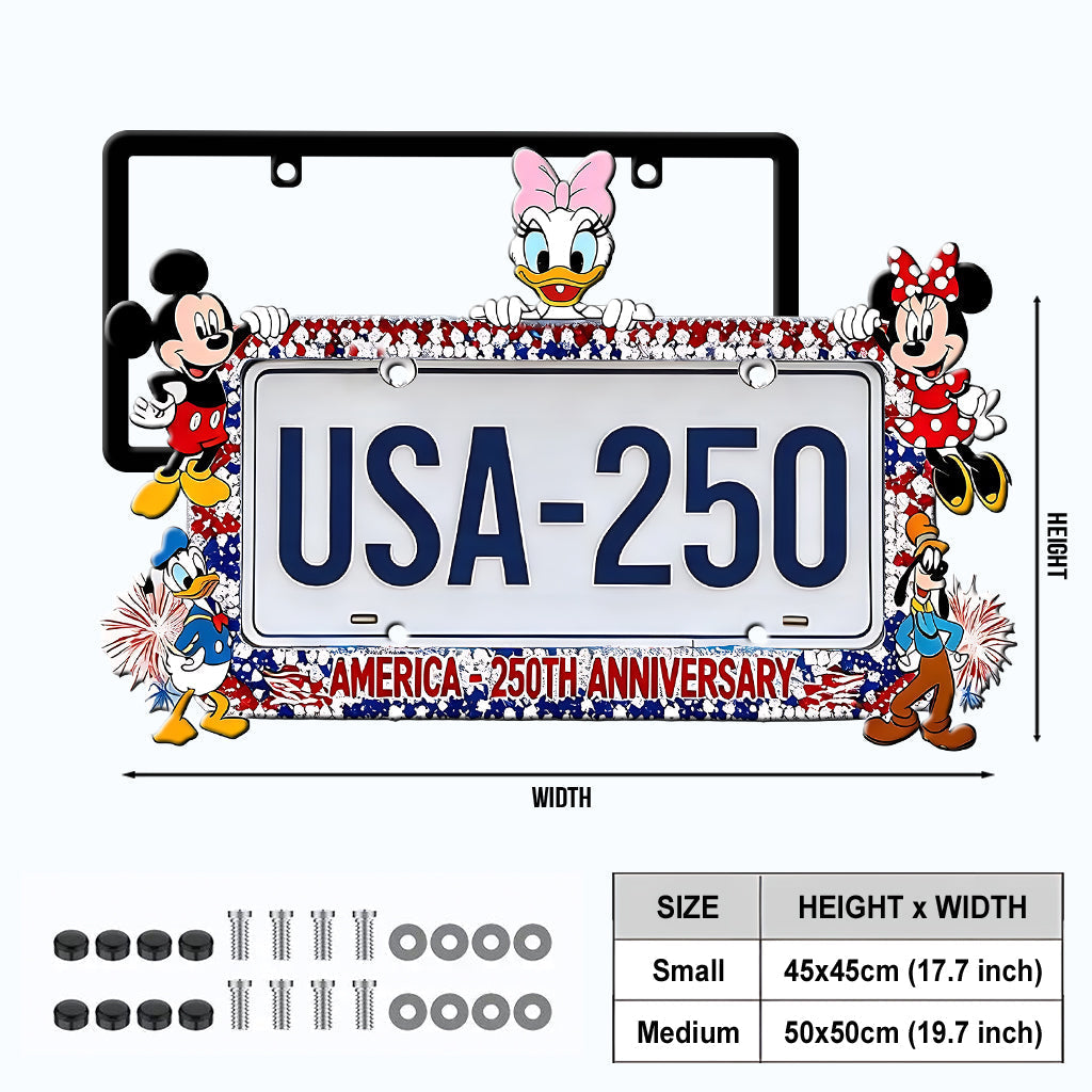 Personalized Disney License Plate Frame 250th Anniversary Gift License Plate Frames GradoCreations