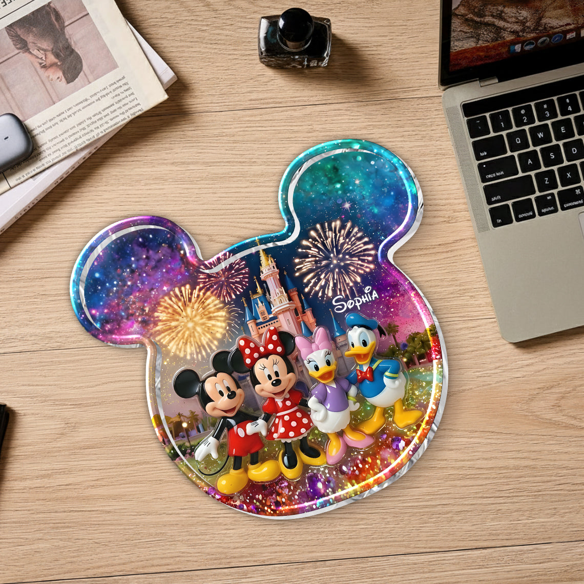 Personalized Mickey Mouse Acrylic Catch-All Tray for Kids Catch-All Tray GradoCreations