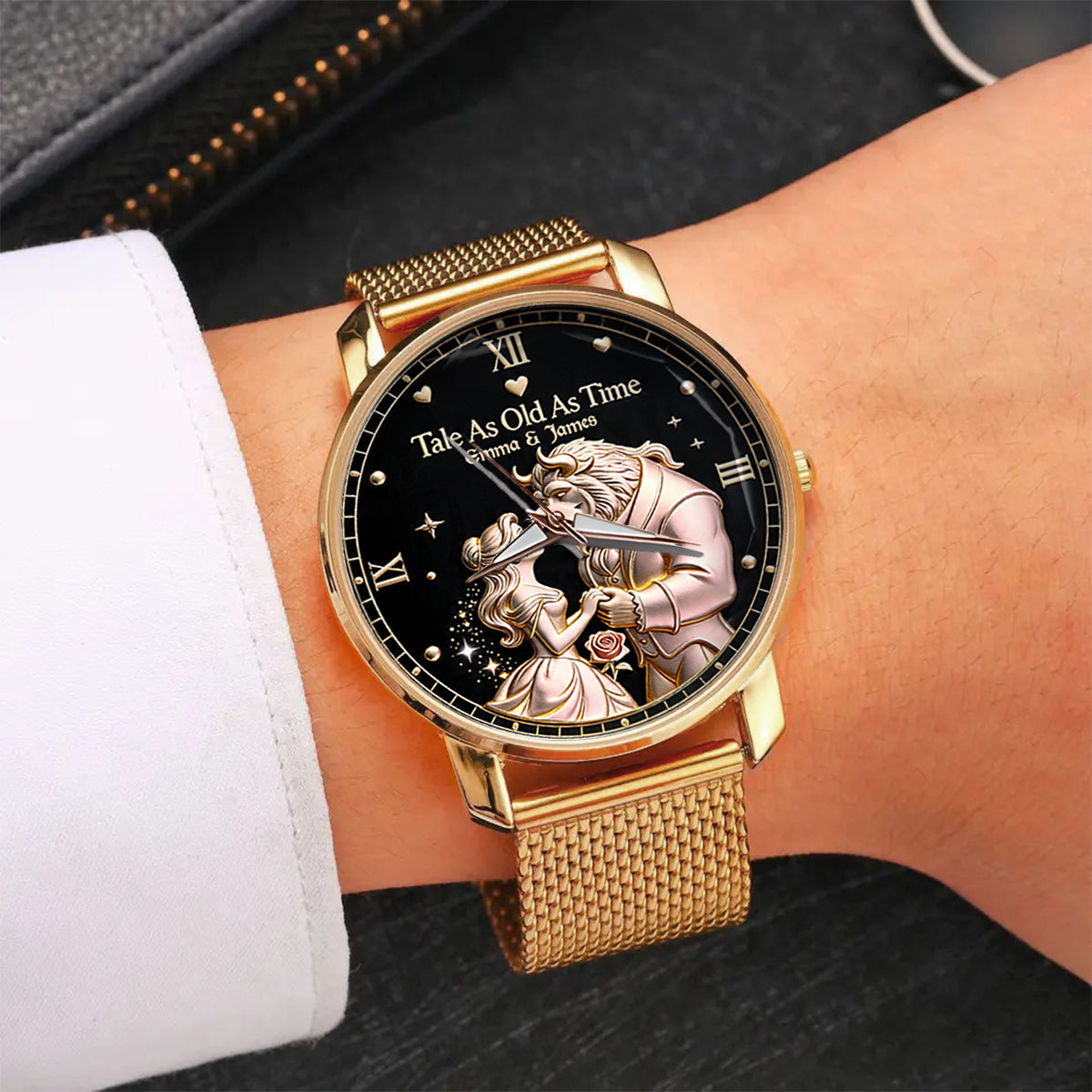 Personalized Beauty and the Beast Women's Hand Watch Custom Name Gift Women Hand Watch GradoCreations