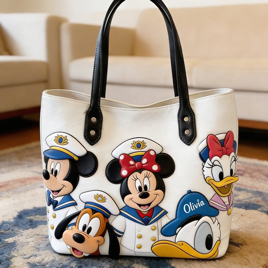 Personalized Disney Character Tote Bag Custom Name Gift Tote Bag GradoCreations