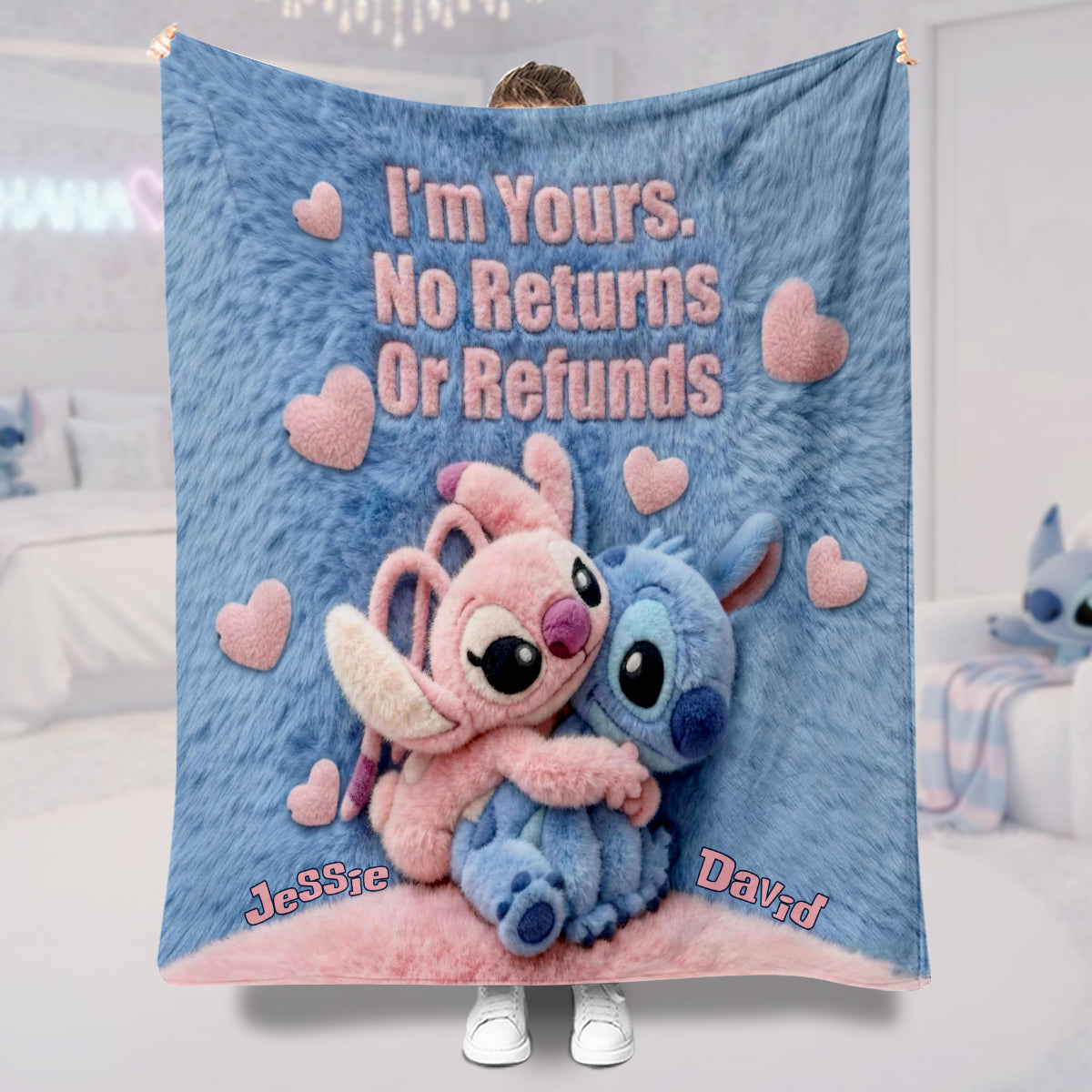Personalized Ohana Blanket Custom Name Gift for Couples Blanket GradoCreations
