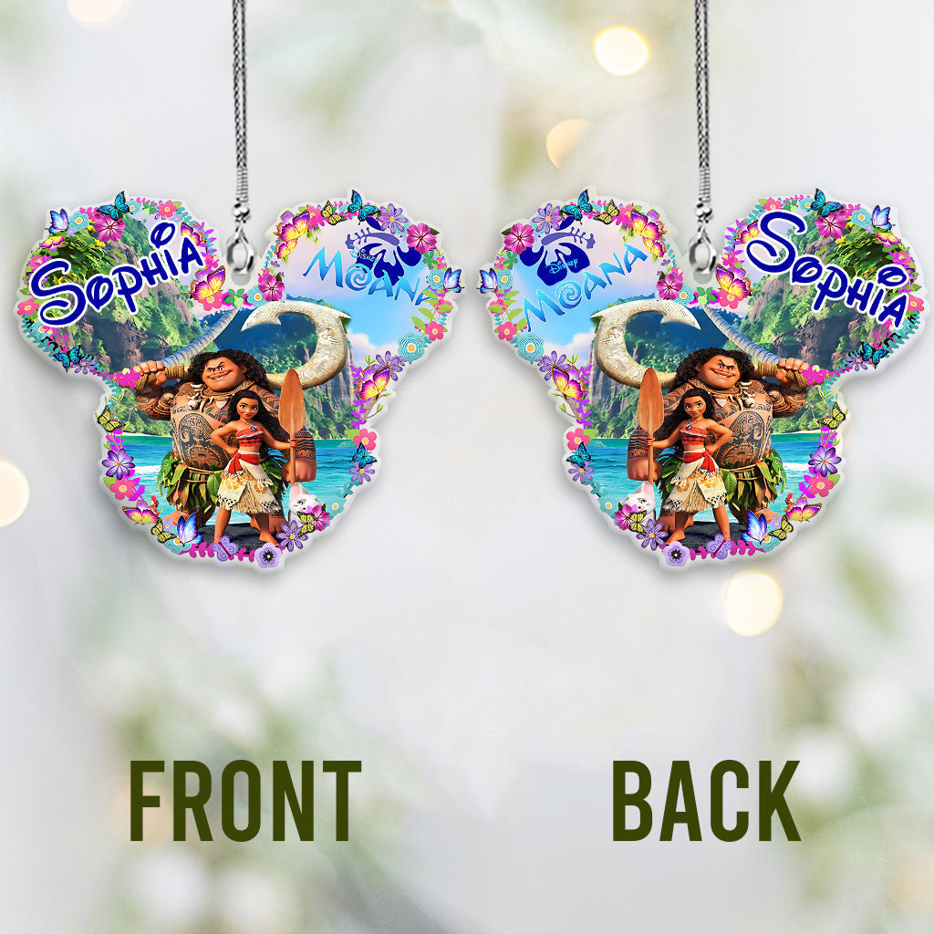 Personalized Disney Moana Car Ornament Custom Name Gift Car Ornament GradoCreations