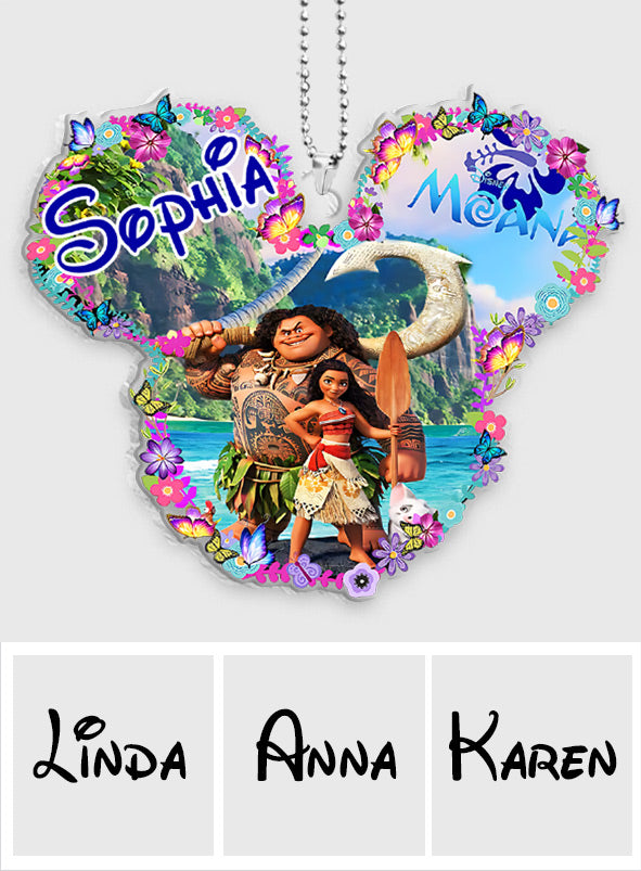 Personalized Disney Moana Car Ornament Custom Name Gift Car Ornament GradoCreations