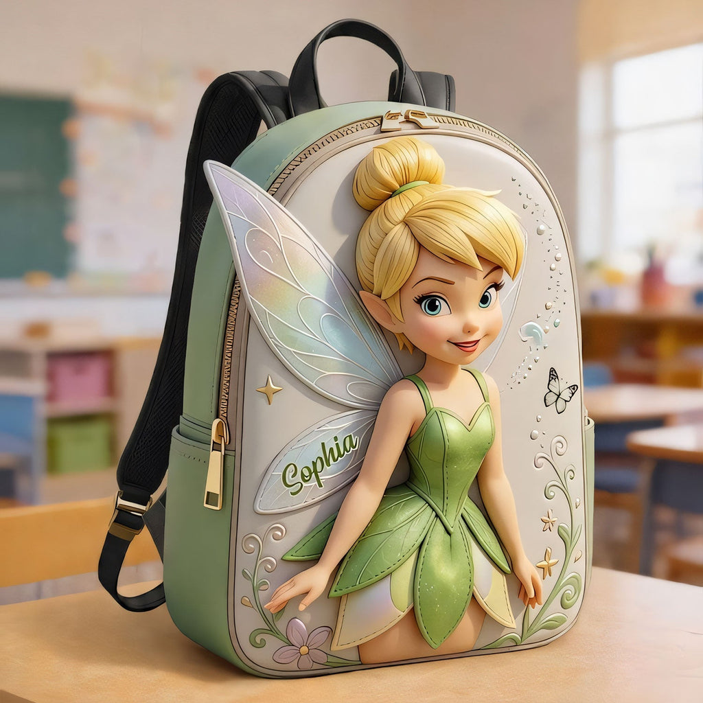 Personalized Fairy Leather Patch Backpack for Kids Changeable Leather Patch Backpack GradoCreations