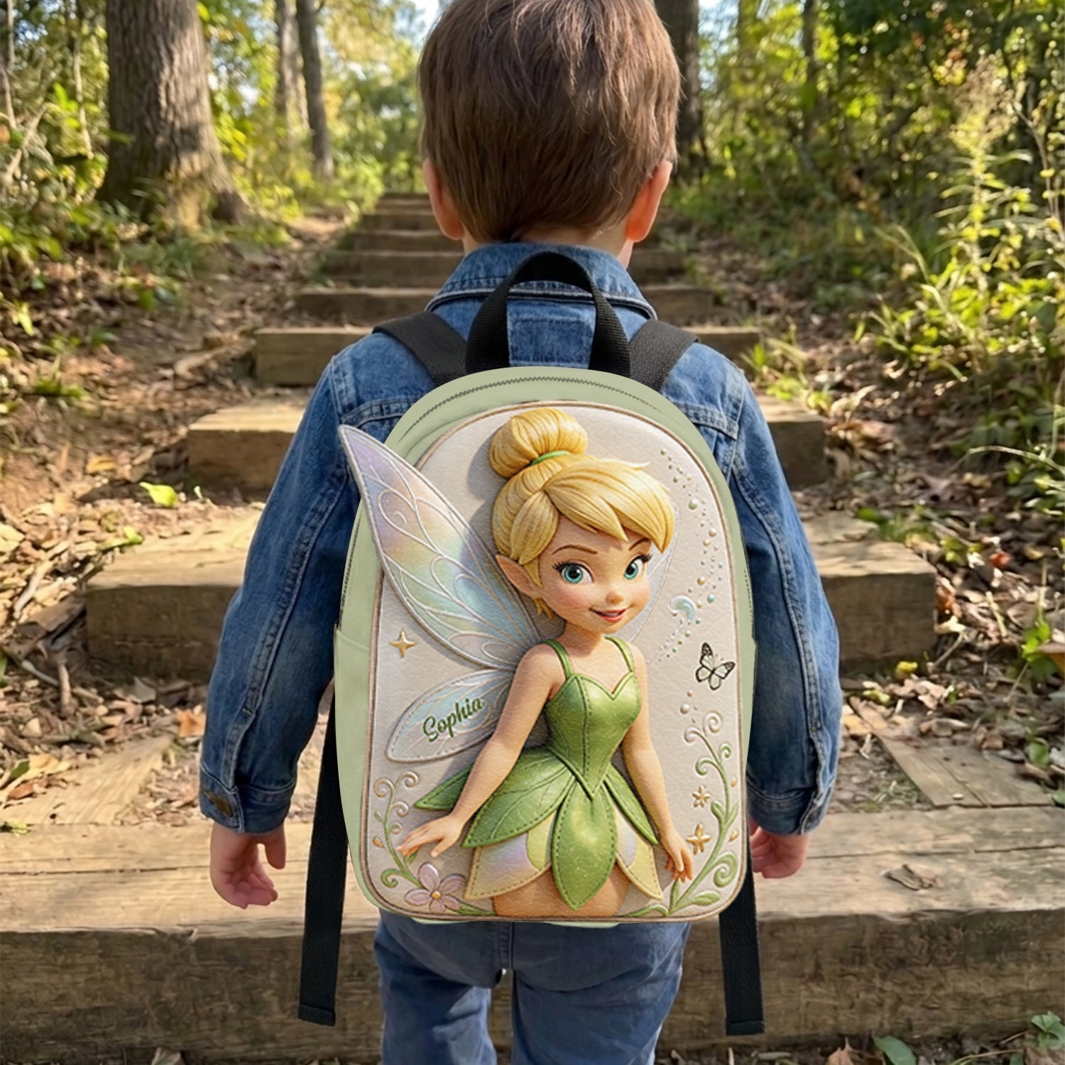 Personalized Fairy Leather Patch Backpack for Kids Changeable Leather Patch Backpack GradoCreations