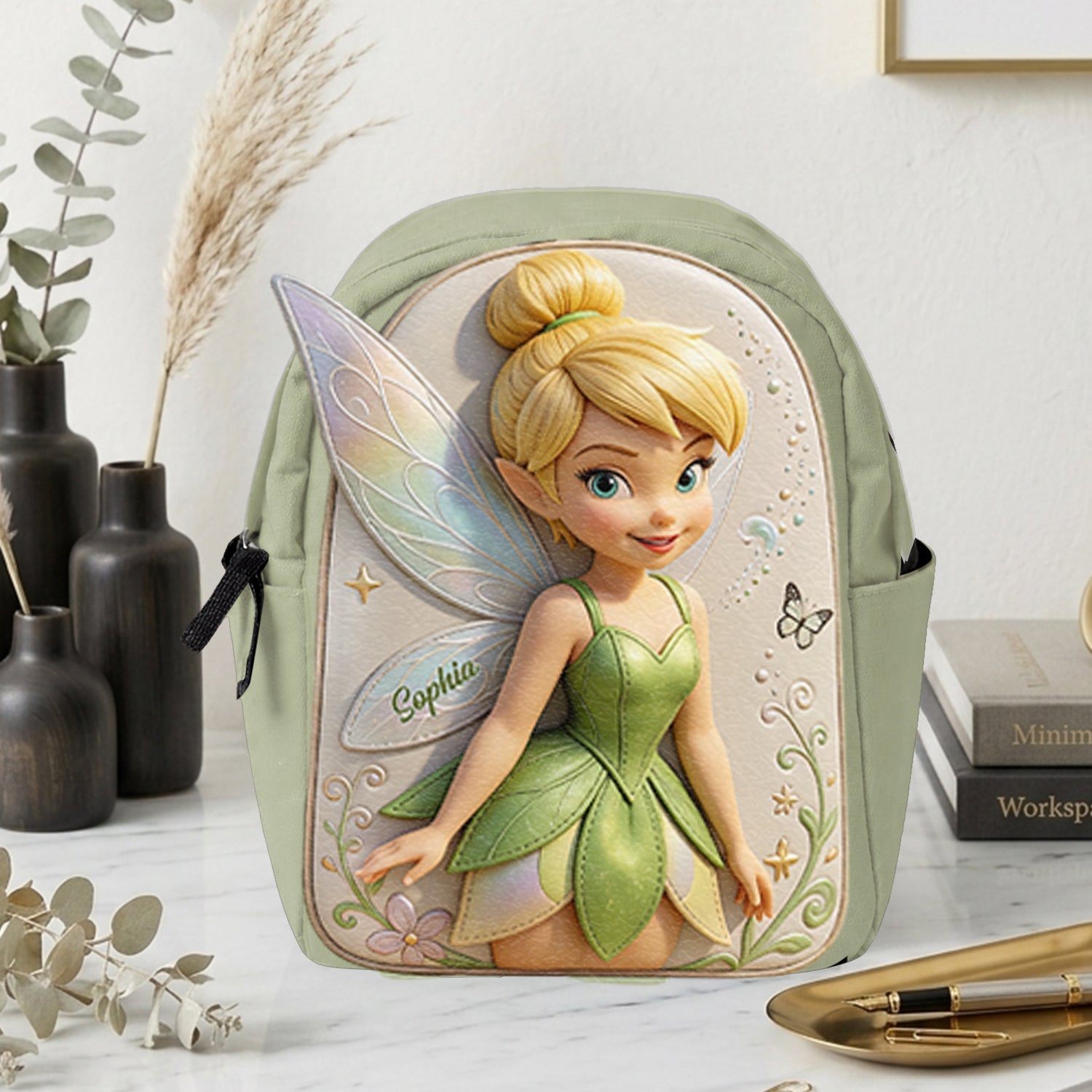 Personalized Fairy Leather Patch Backpack for Kids Changeable Leather Patch Backpack GradoCreations