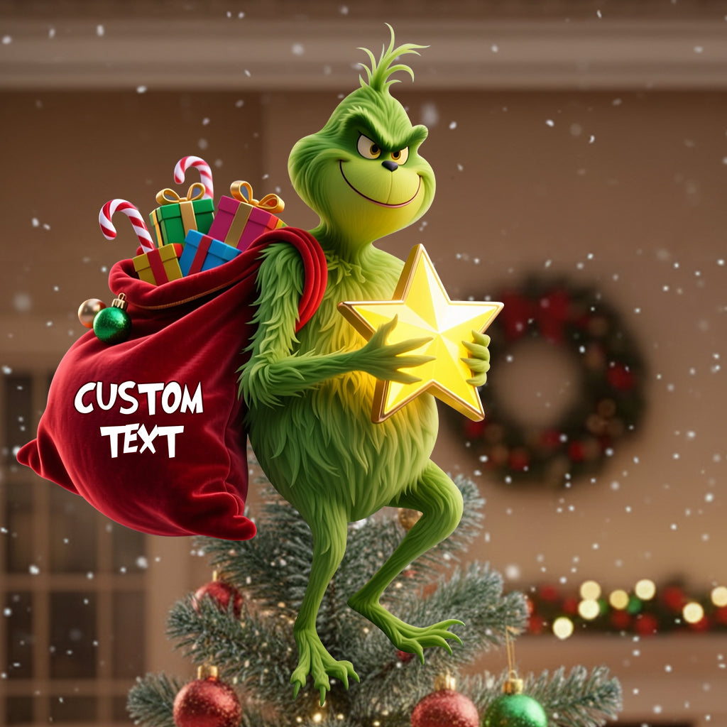 Personalized LED Light Christmas Tree Topper Customizable Gift LED Light Tree Topper GradoCreations