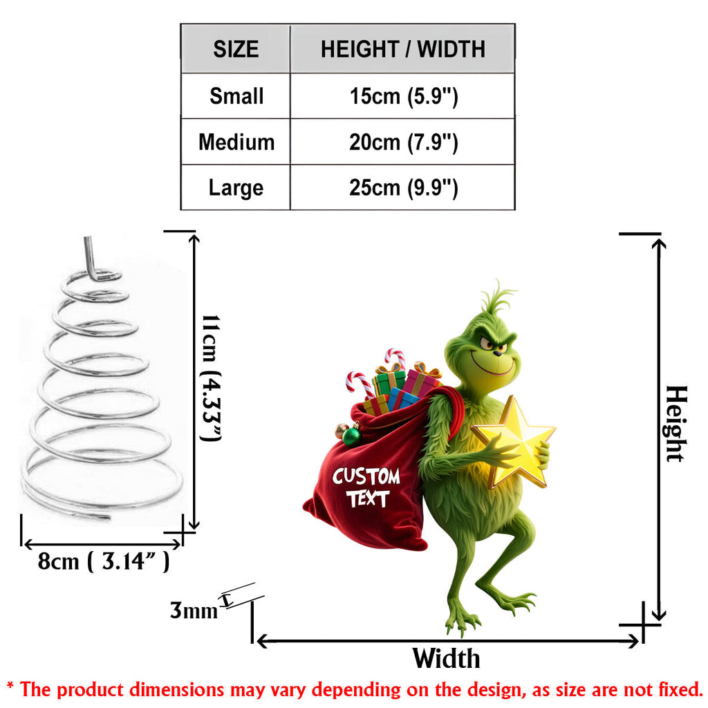 Personalized LED Light Christmas Tree Topper Customizable Gift LED Light Tree Topper GradoCreations