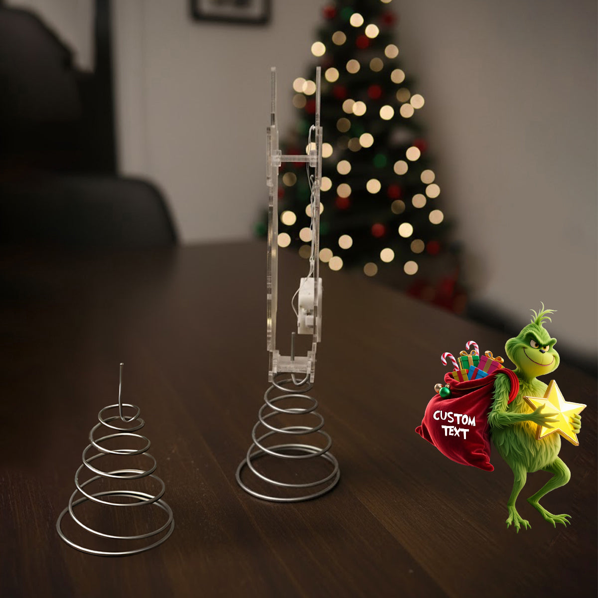 Personalized LED Light Christmas Tree Topper Customizable Gift LED Light Tree Topper GradoCreations