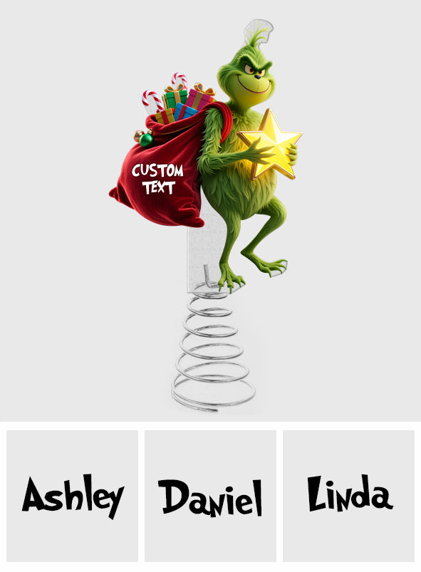 Personalized LED Light Christmas Tree Topper Customizable Gift LED Light Tree Topper GradoCreations
