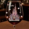 Personalized Wine Glass with Name and Castle Design for Mom Wine Glass With Long Stem GradoCreations