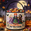 Personalized Halloween Canvas Bucket Bag with Witches Design Canvas Bucket Bag GradoCreations
