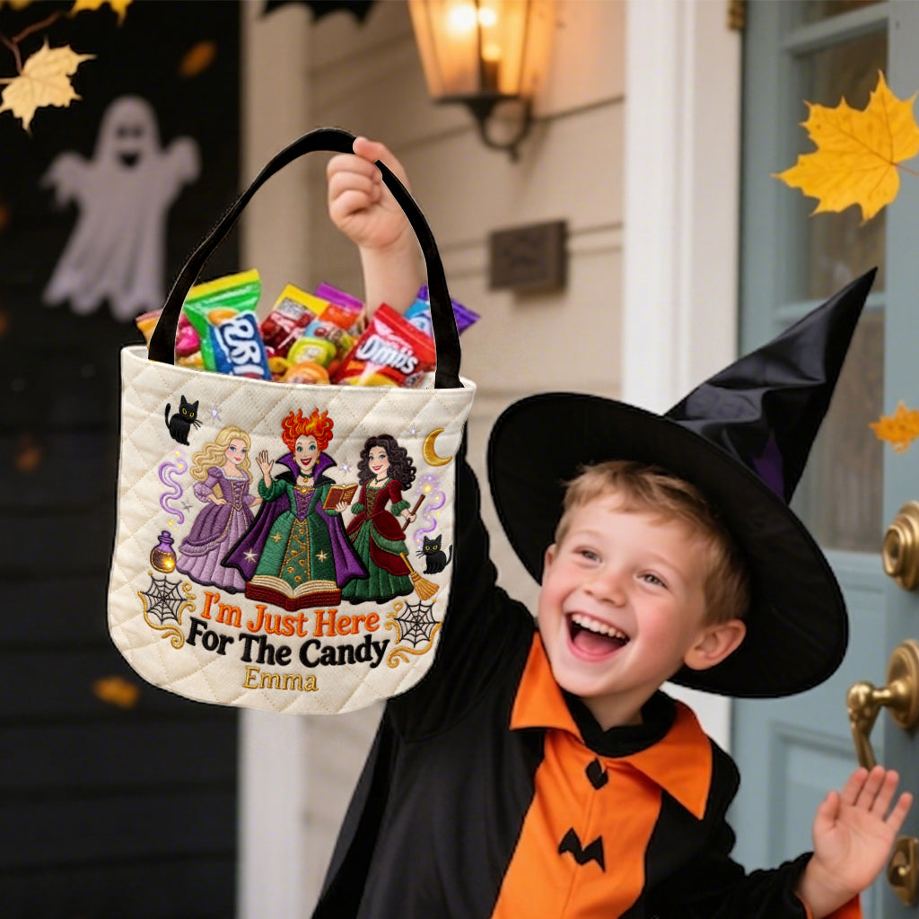 Personalized Halloween Canvas Bucket Bag with Witches Design Canvas Bucket Bag GradoCreations