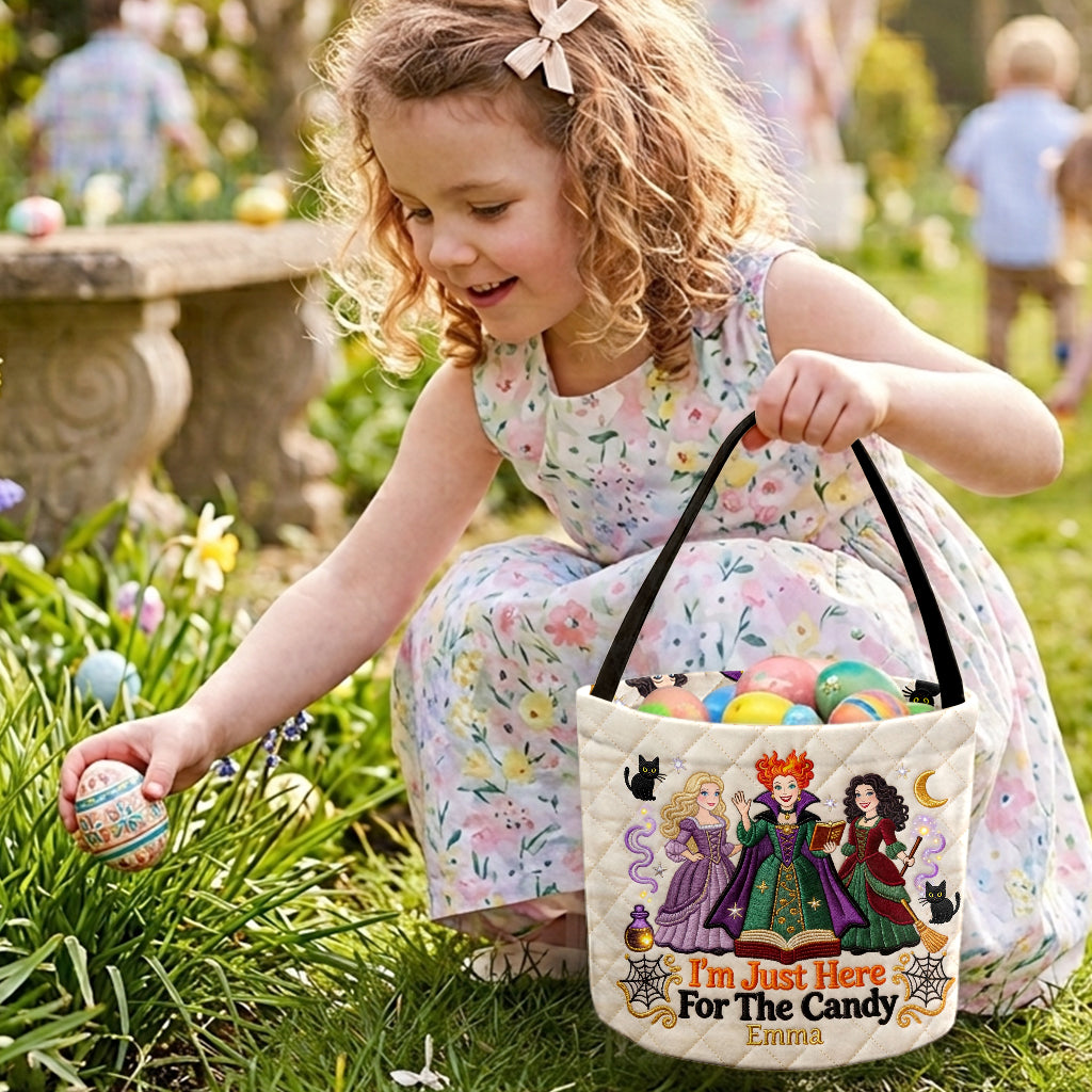 Personalized Halloween Canvas Bucket Bag with Witches Design Canvas Bucket Bag GradoCreations