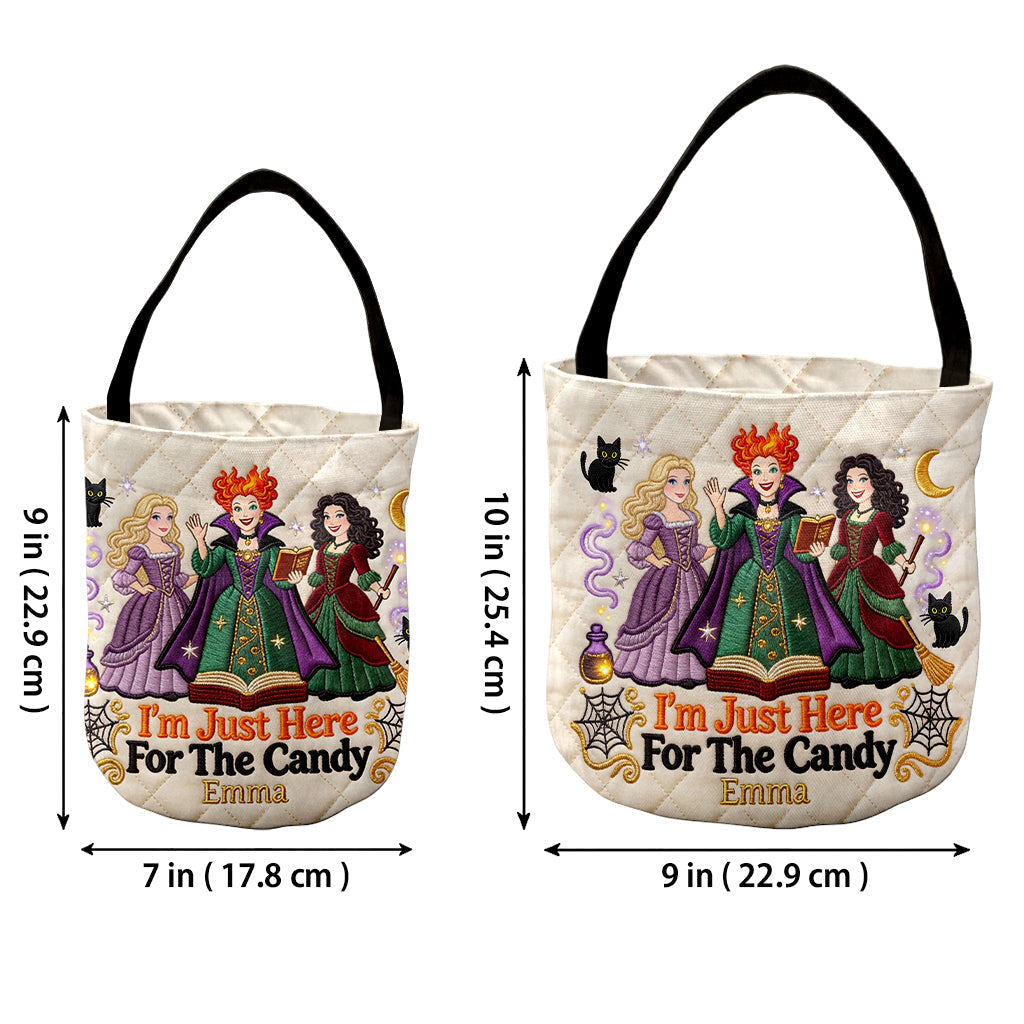 Personalized Halloween Canvas Bucket Bag with Witches Design Canvas Bucket Bag GradoCreations