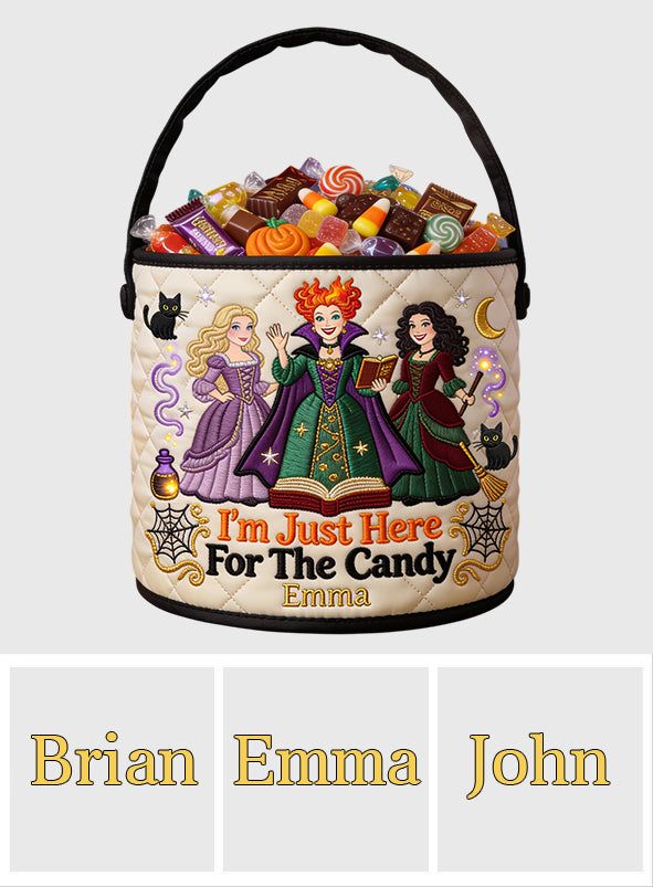 Personalized Halloween Canvas Bucket Bag with Witches Design Canvas Bucket Bag GradoCreations