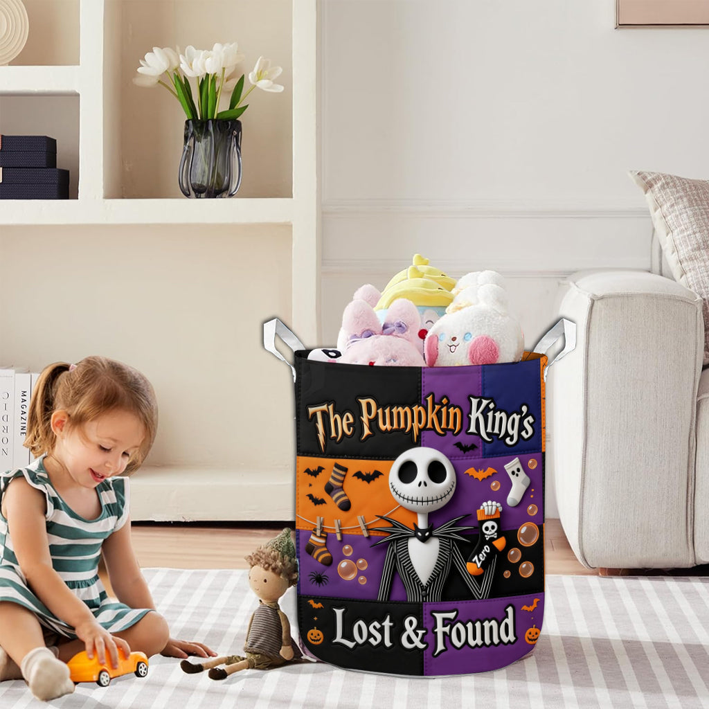 Personalized Quilted Laundry Basket Spooky Pumpkin King Gift for Family Quilted Laundry Basket GradoCreations