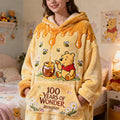 Personalized 100 Years Of Wonder Blanket Hoodie for Kids Blanket Hoodie GradoCreations