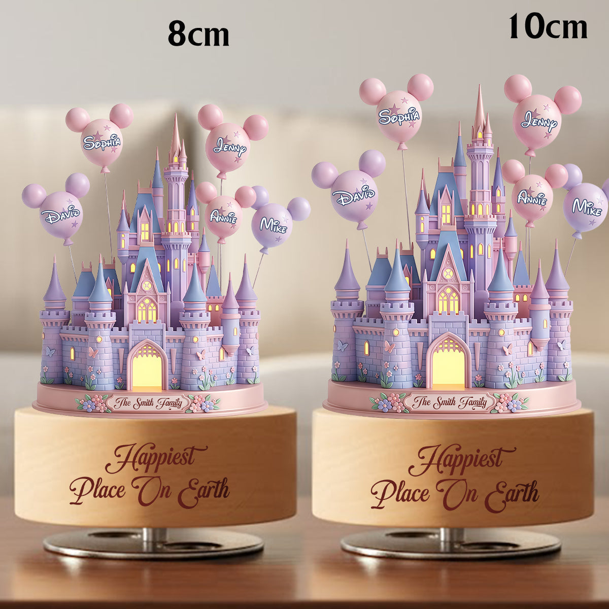 Personalized Rotating Music Plaque Custom Castle Gift for Kids Rotating Music Plaque GradoCreations
