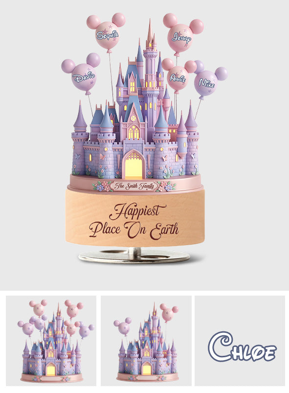 Personalized Rotating Music Plaque Custom Castle Gift for Kids Rotating Music Plaque GradoCreations