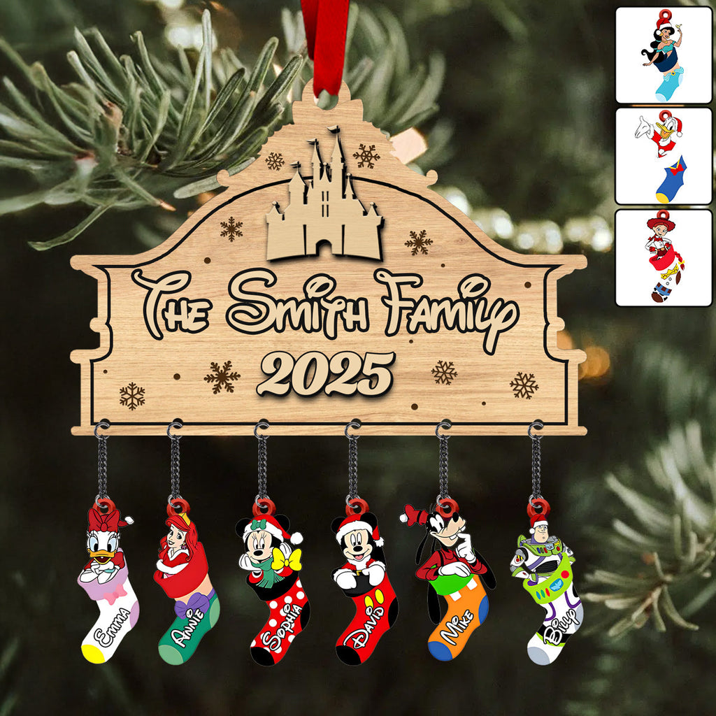 Personalized Family Stocking Ornament with Custom Charms - Holiday Gift Ornament With Charm GradoCreations