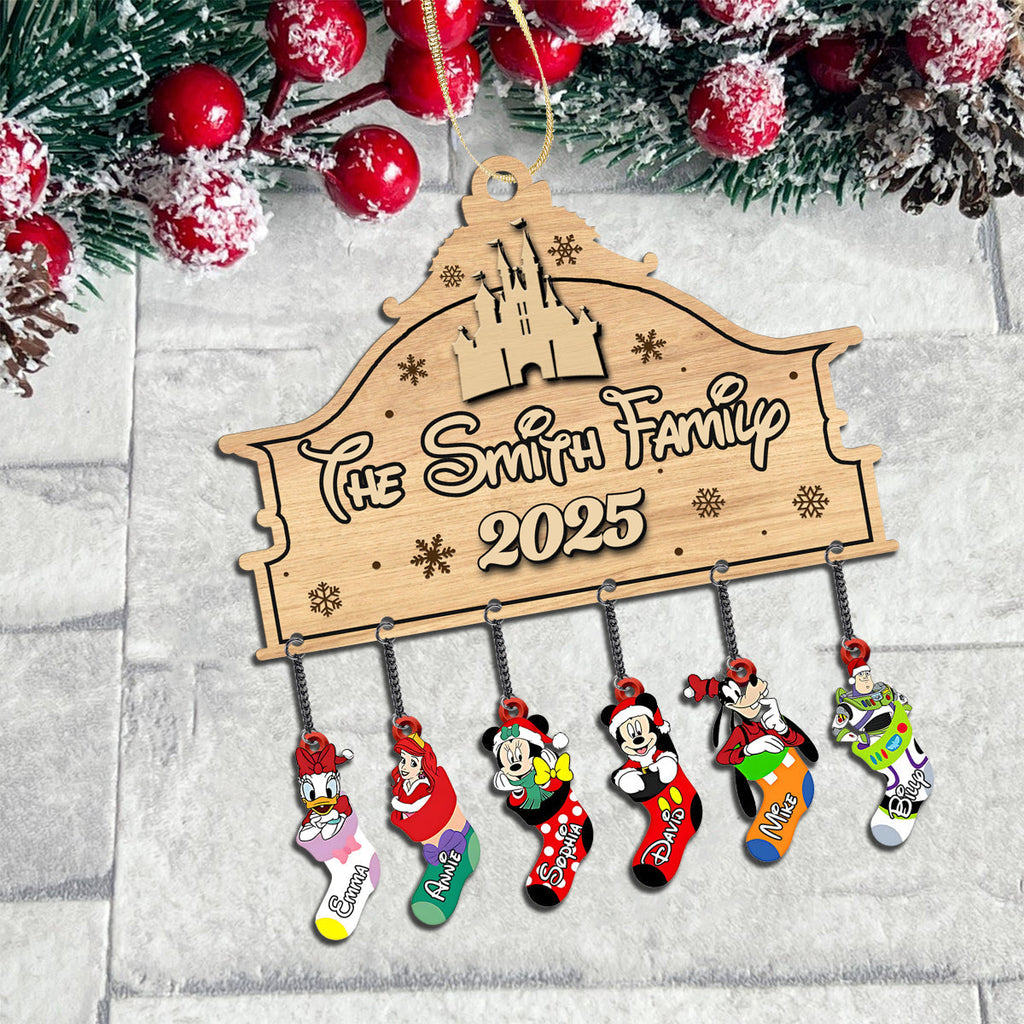 Personalized Family Stocking Ornament with Custom Charms - Holiday Gift Ornament With Charm GradoCreations