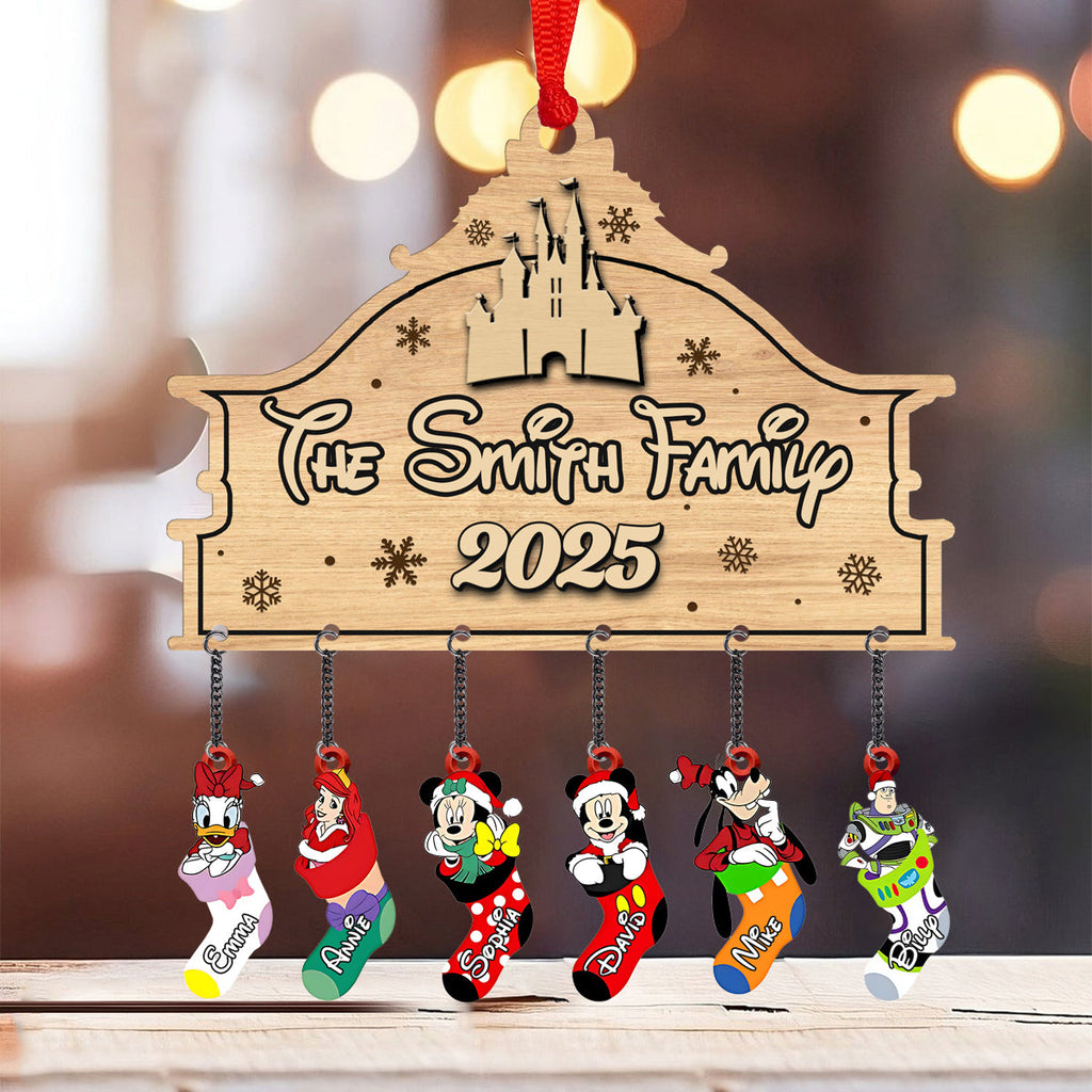 Personalized Family Stocking Ornament with Custom Charms - Holiday Gift Ornament With Charm GradoCreations