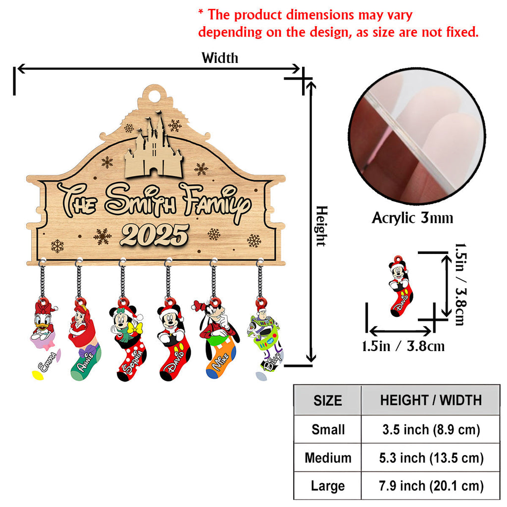 Personalized Family Stocking Ornament with Custom Charms - Holiday Gift Ornament With Charm GradoCreations