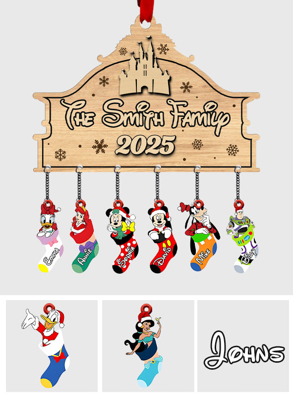 Personalized Family Stocking Ornament with Custom Charms - Holiday Gift Ornament With Charm GradoCreations