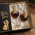 Personalized Beauty and the Beast Wine Glasses Set Gift for Couples Wine Glasses Set With Wooden Box GradoCreations