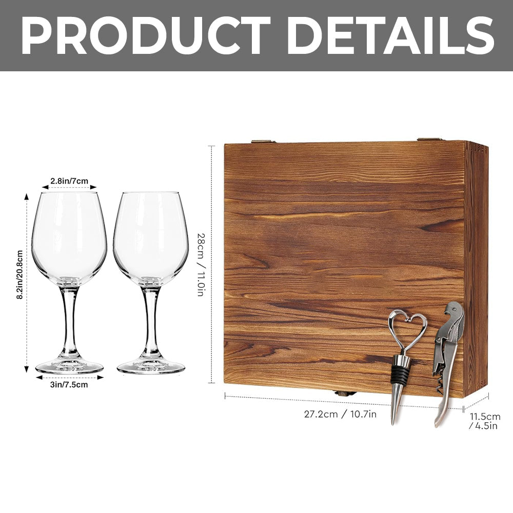 Personalized Beauty and the Beast Wine Glasses Set Gift for Couples Wine Glasses Set With Wooden Box GradoCreations