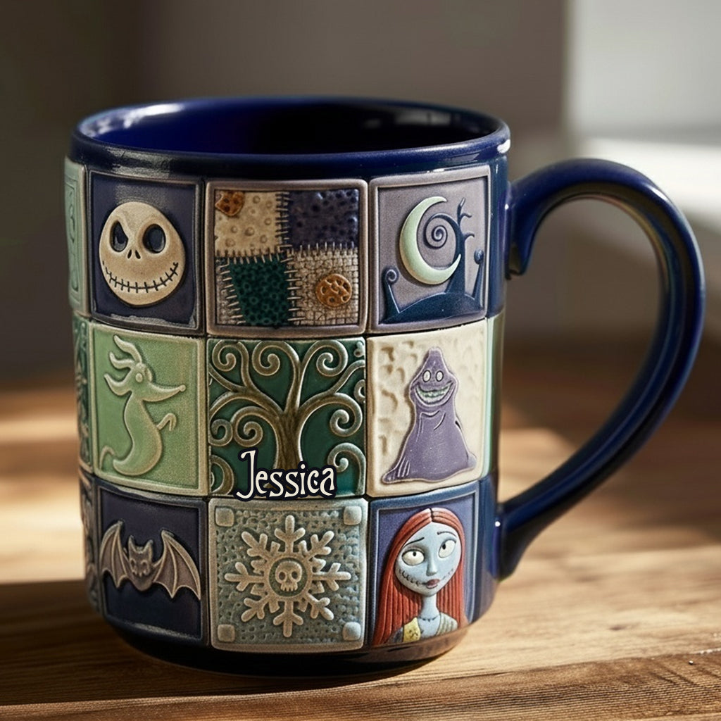 Personalized Nightmare Before Christmas Accent Mug Custom Name Gift Accent Mug GradoCreations