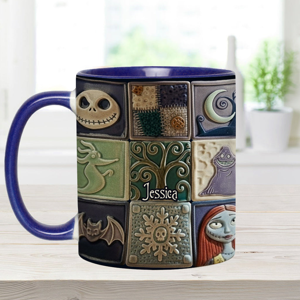 Personalized Nightmare Before Christmas Accent Mug Custom Name Gift Accent Mug GradoCreations
