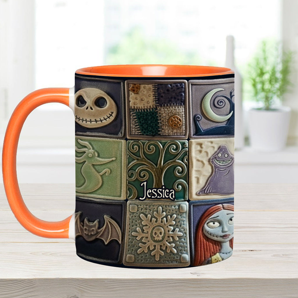 Personalized Nightmare Before Christmas Accent Mug Custom Name Gift Accent Mug GradoCreations