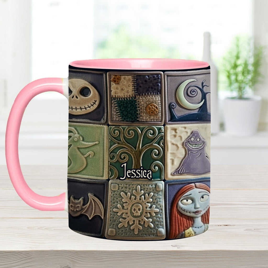 Personalized Nightmare Before Christmas Accent Mug Custom Name Gift Accent Mug GradoCreations