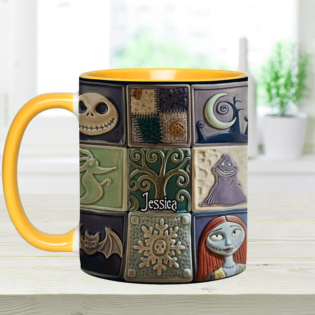 Personalized Nightmare Before Christmas Accent Mug Custom Name Gift Accent Mug GradoCreations