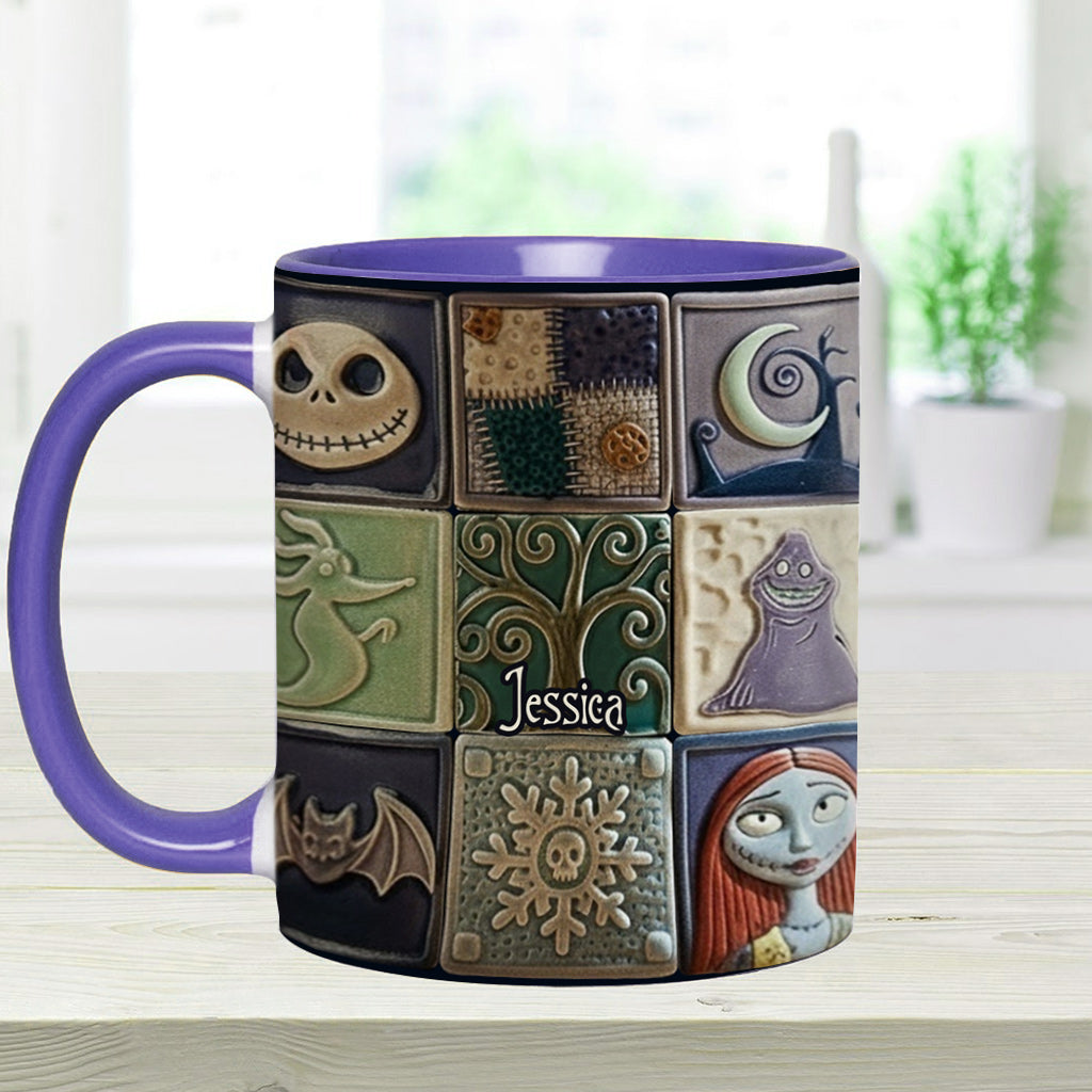 Personalized Nightmare Before Christmas Accent Mug Custom Name Gift Accent Mug GradoCreations