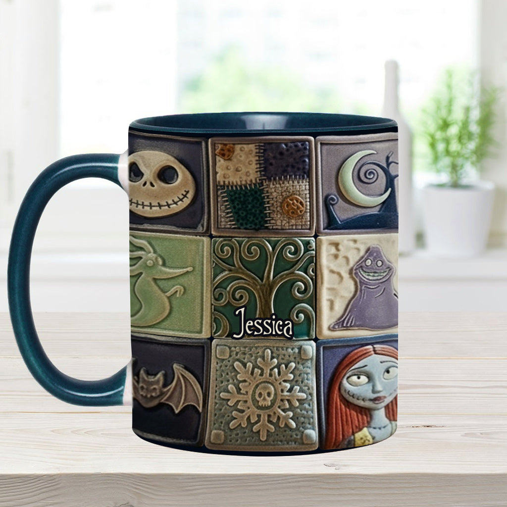 Personalized Nightmare Before Christmas Accent Mug Custom Name Gift Accent Mug GradoCreations