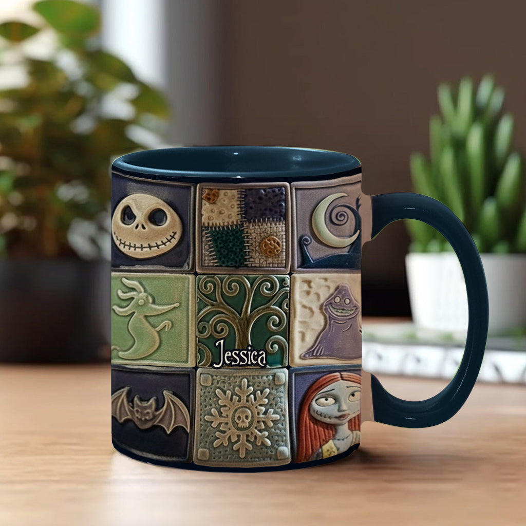 Personalized Nightmare Before Christmas Accent Mug Custom Name Gift Accent Mug GradoCreations
