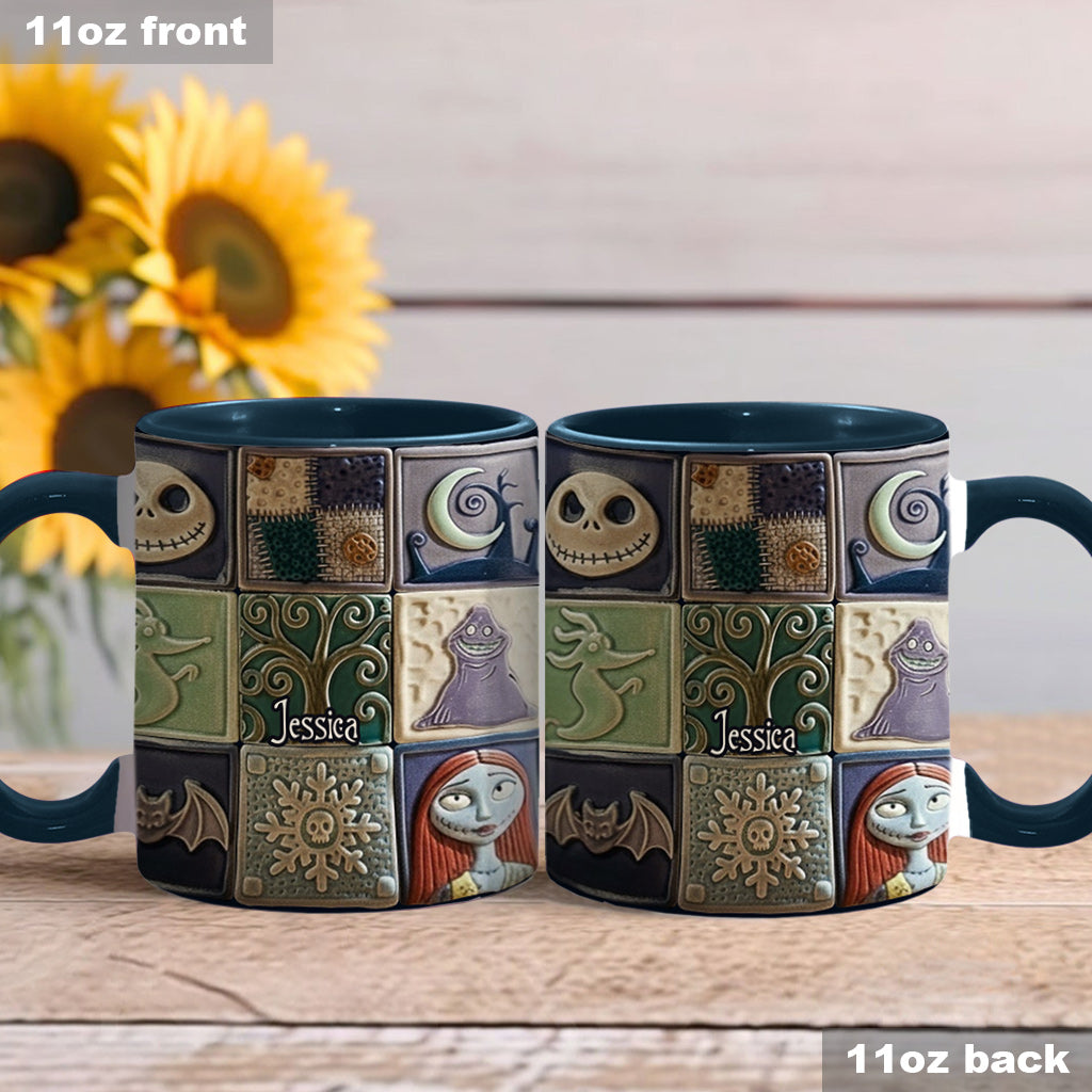 Personalized Nightmare Before Christmas Accent Mug Custom Name Gift Accent Mug GradoCreations
