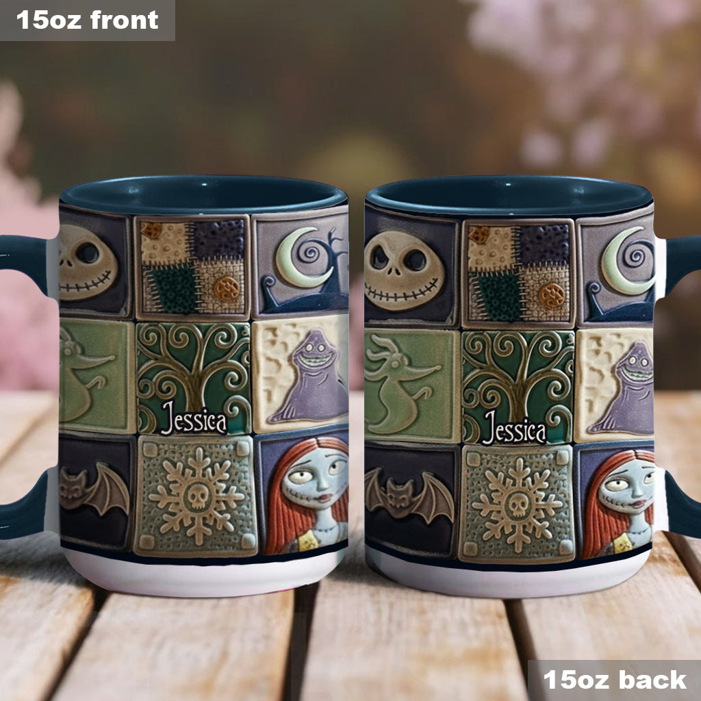 Personalized Nightmare Before Christmas Accent Mug Custom Name Gift Accent Mug GradoCreations