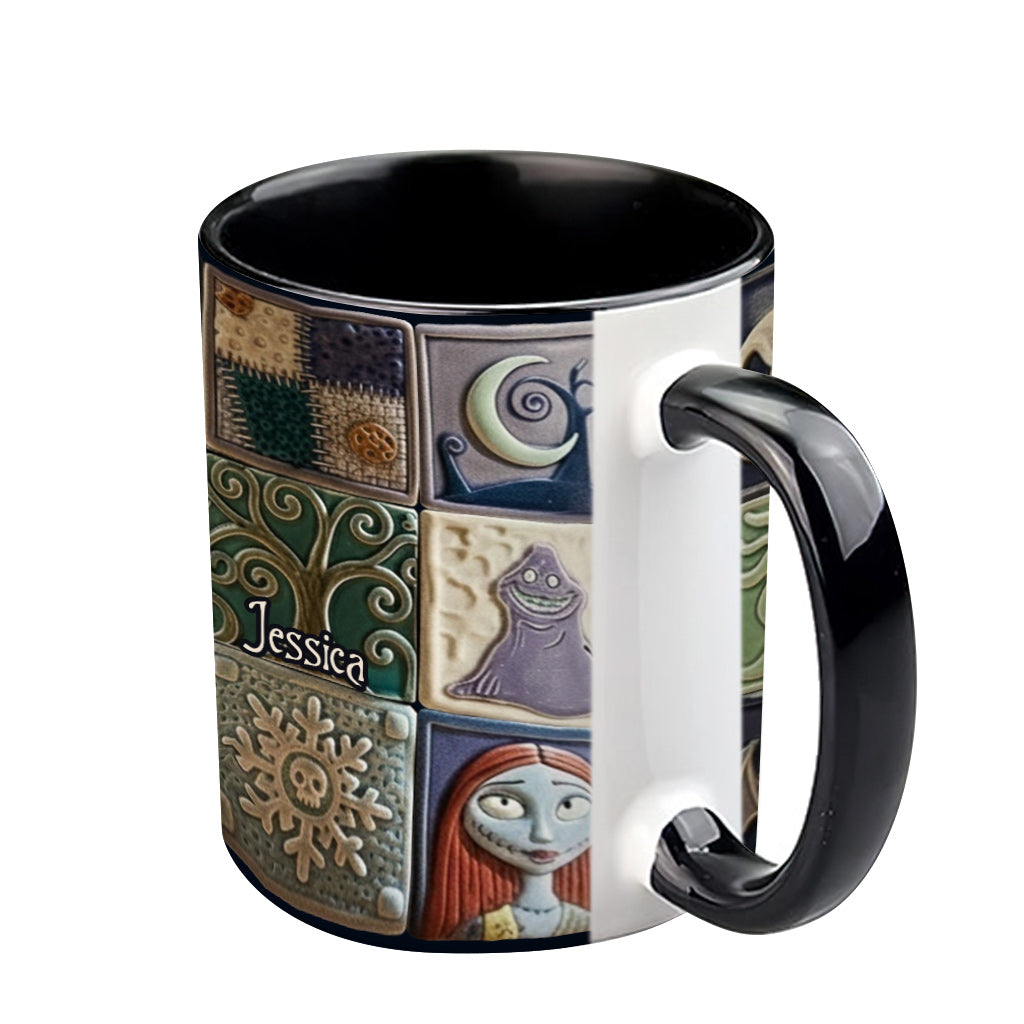 Personalized Nightmare Before Christmas Accent Mug Custom Name Gift Accent Mug GradoCreations