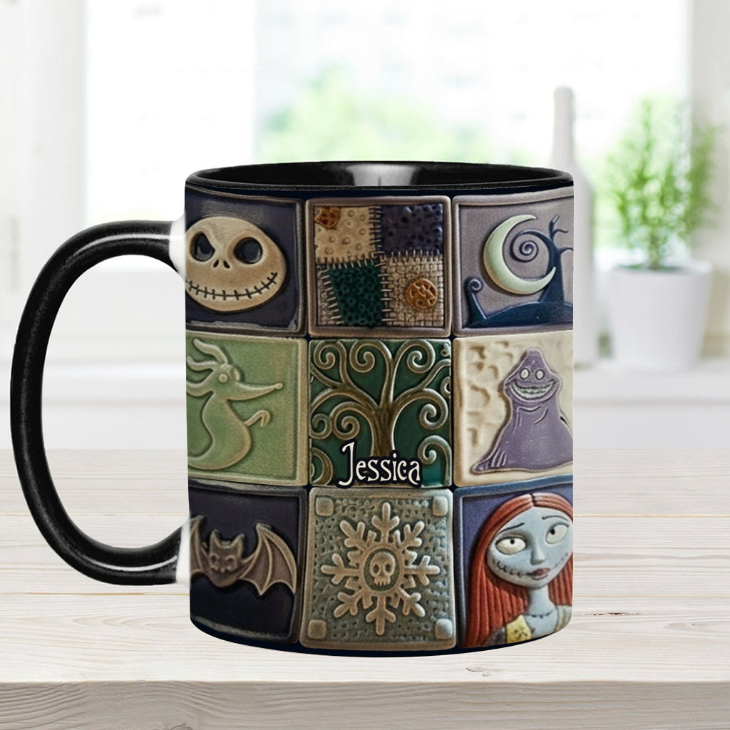 Personalized Nightmare Before Christmas Accent Mug Custom Name Gift Accent Mug GradoCreations