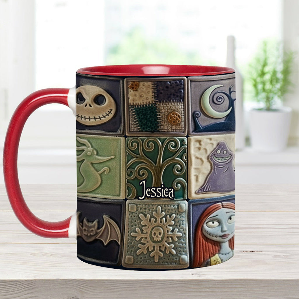Personalized Nightmare Before Christmas Accent Mug Custom Name Gift Accent Mug GradoCreations