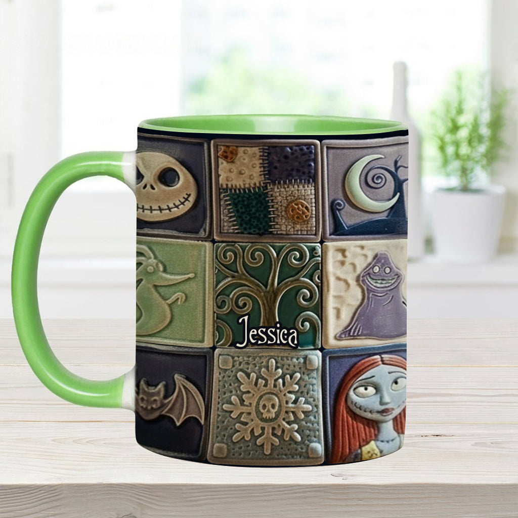 Personalized Nightmare Before Christmas Accent Mug Custom Name Gift Accent Mug GradoCreations