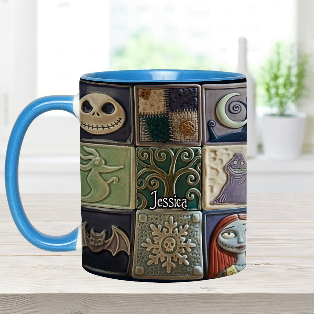 Personalized Nightmare Before Christmas Accent Mug Custom Name Gift Accent Mug GradoCreations