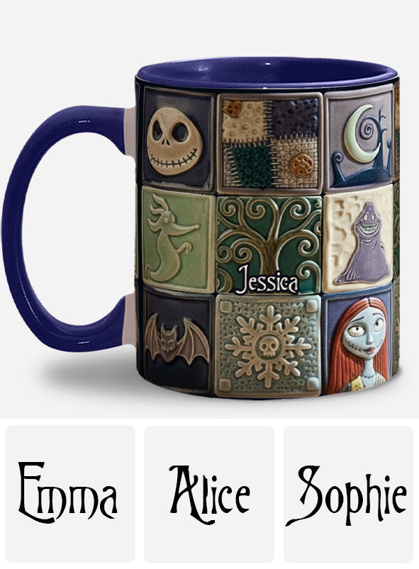 Personalized Nightmare Before Christmas Accent Mug Custom Name Gift Accent Mug GradoCreations